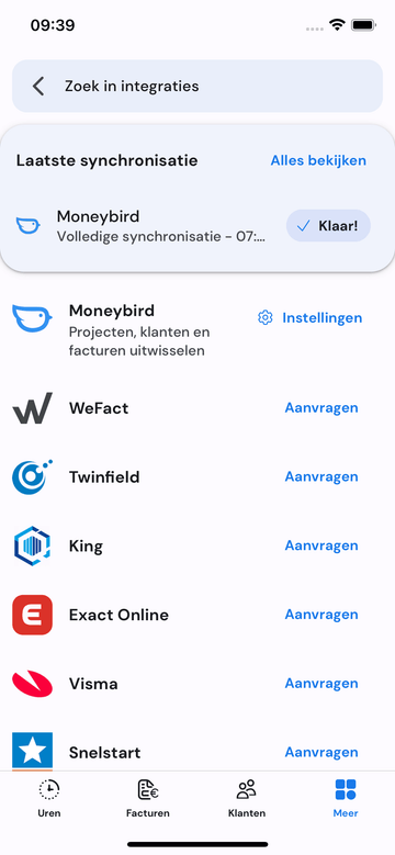 Overzicht van contacten op mobiel