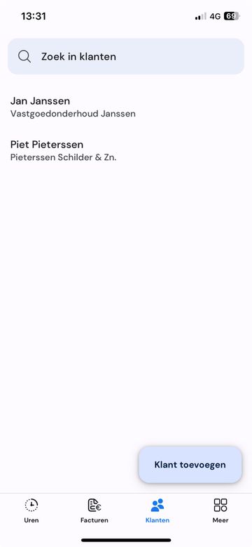 Overzicht van contacten op mobiel